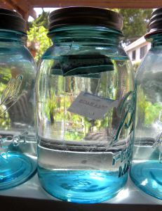 Place two tea bags normally used to make one cup of hot tea into a quart of water at room temperature.. 