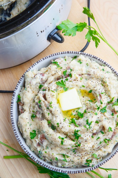 Slow Cooker Garlic Mashed Potatoes