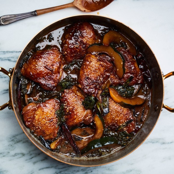 braised-chicken-thighs-with-squash-and-mustard-greens